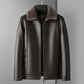 Chaqueta de piel sintética con solapas de felpa para hombre