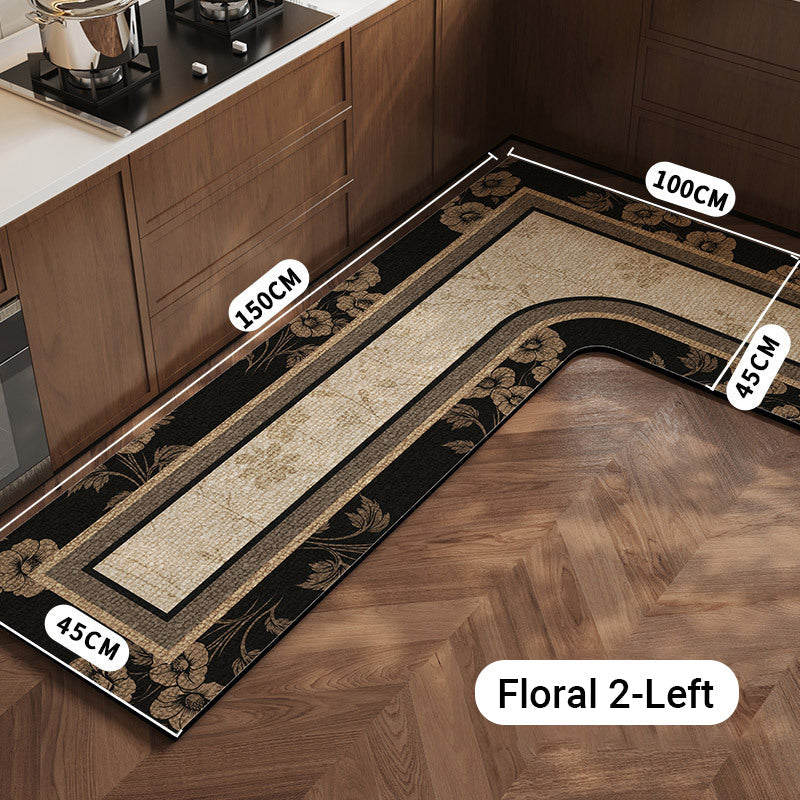 Alfombrillas de cocina de diatomeas con patrón floral