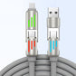 Cable de datos 4 en 1 de 240 W con luces de trabajo de colores