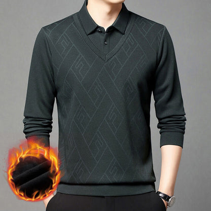 🔥Men's False Two Piece Set Long Sleeve Shirt