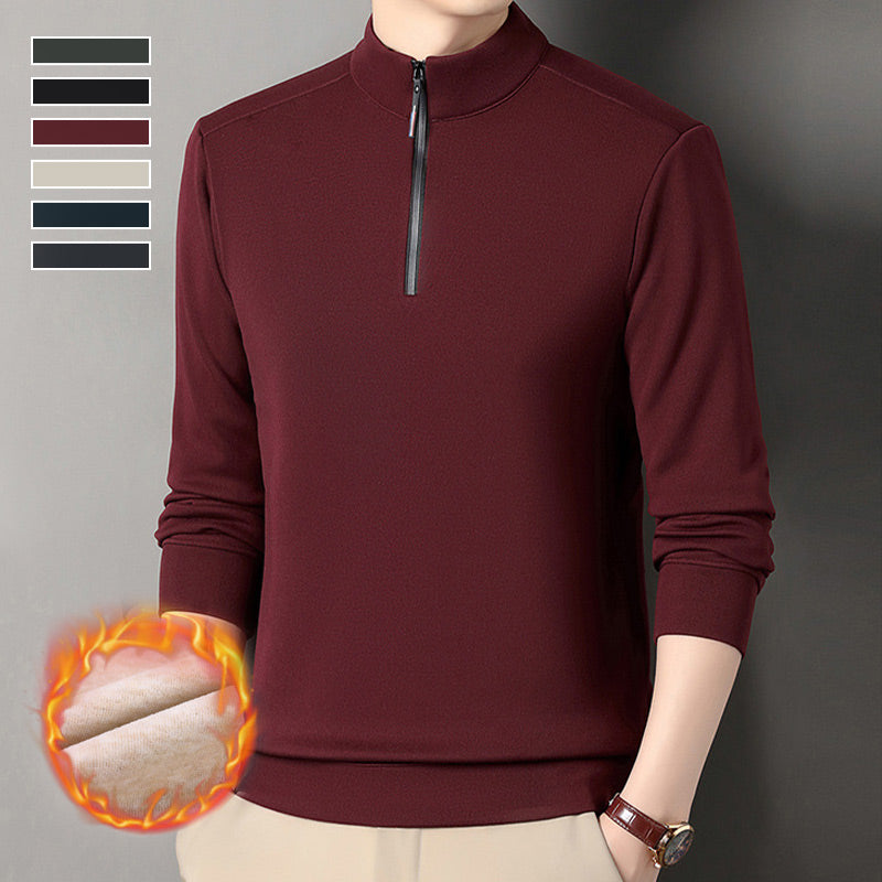 Sudadera de Cuello Alto con Cremallera y Forro de Peluche para Hombre