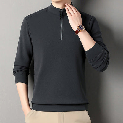 Sudadera de Cuello Alto con Cremallera y Forro de Peluche para Hombre