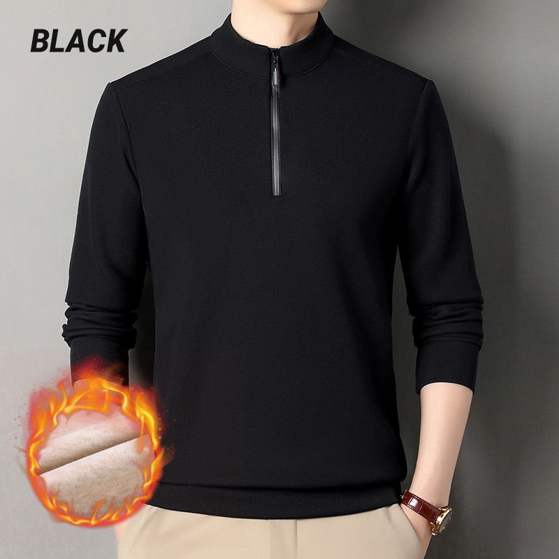 Sudadera de Cuello Alto con Cremallera y Forro de Peluche para Hombre