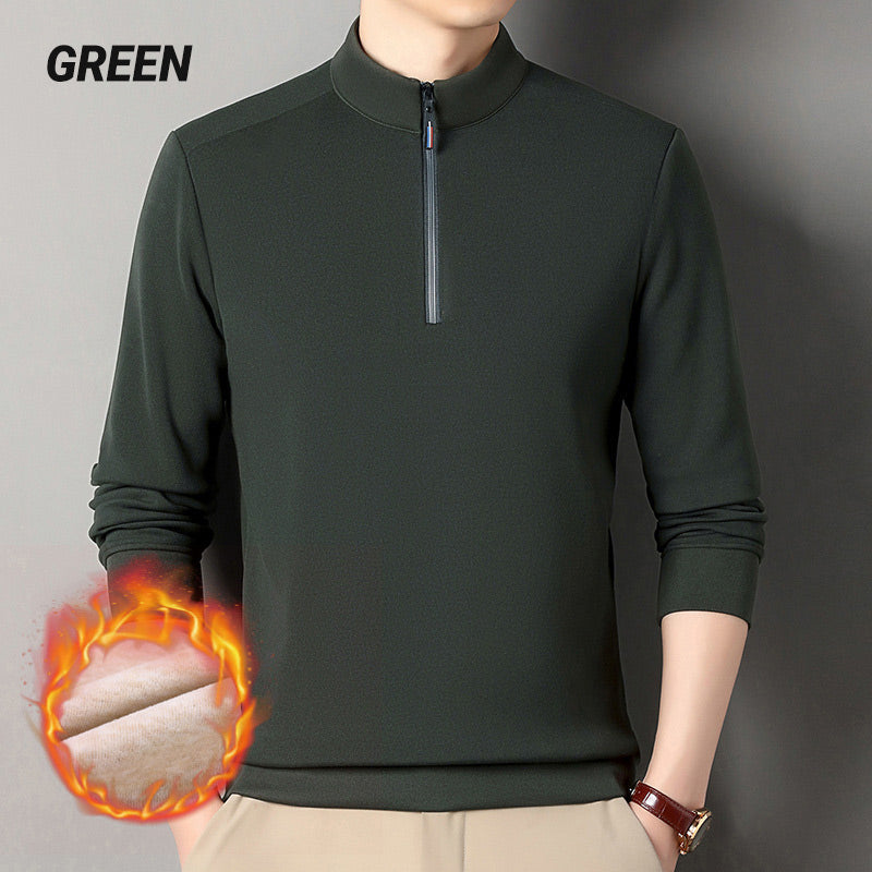 Sudadera de Cuello Alto con Cremallera y Forro de Peluche para Hombre