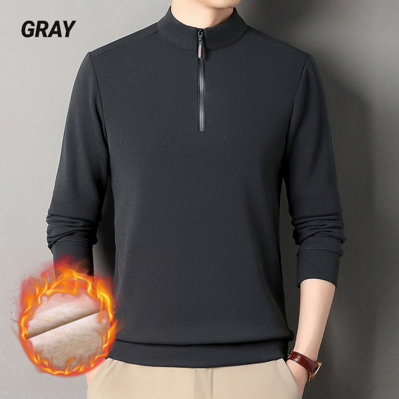 Sudadera de Cuello Alto con Cremallera y Forro de Peluche para Hombre