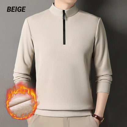 Sudadera de Cuello Alto con Cremallera y Forro de Peluche para Hombre