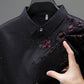 Elegante camisa estampada de manga larga con forro de felpa para hombre