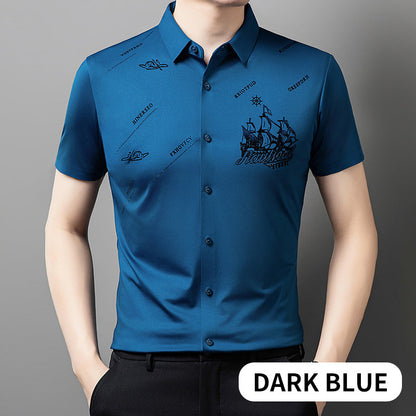 Camisa de hombre de negocios de manga corta con botones