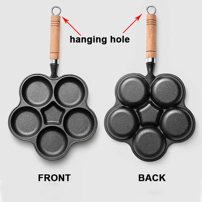 Sartén para Freír Huevos de Hierro Fundido Antiadherente de 4/5 Tazas
