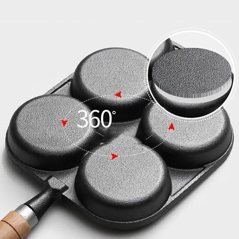 Sartén para Freír Huevos de Hierro Fundido Antiadherente de 4/5 Tazas