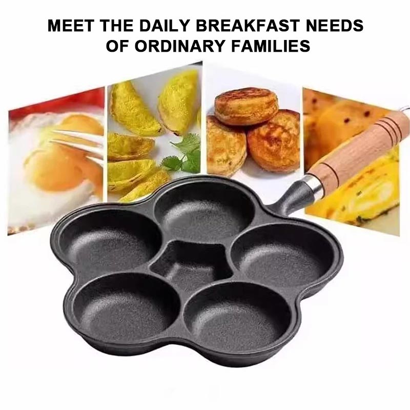 Sartén para Freír Huevos de Hierro Fundido Antiadherente de 4/5 Tazas