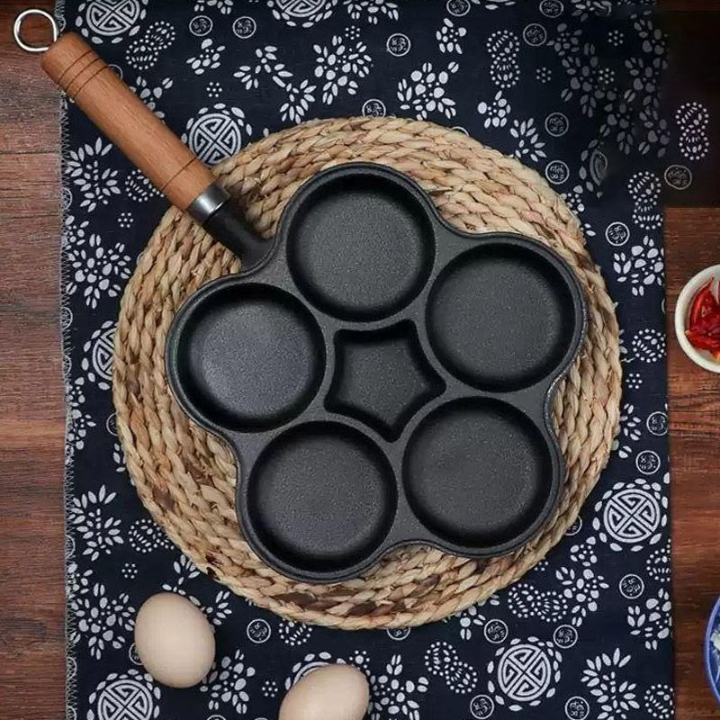 Sartén para Freír Huevos de Hierro Fundido Antiadherente de 4/5 Tazas