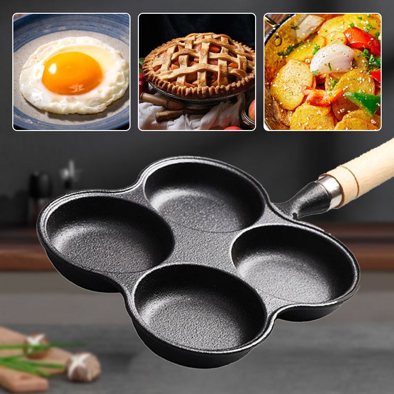 Sartén para Freír Huevos de Hierro Fundido Antiadherente de 4/5 Tazas