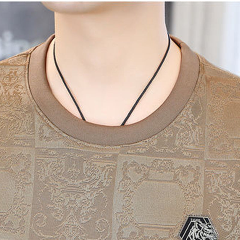 Camiseta de cuello redondo con estampado clásico para hombre