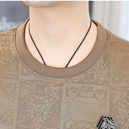 Camiseta de cuello redondo con estampado clásico para hombre