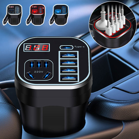 Inversor de Corriente Multifuncional para auto con Cargador QC