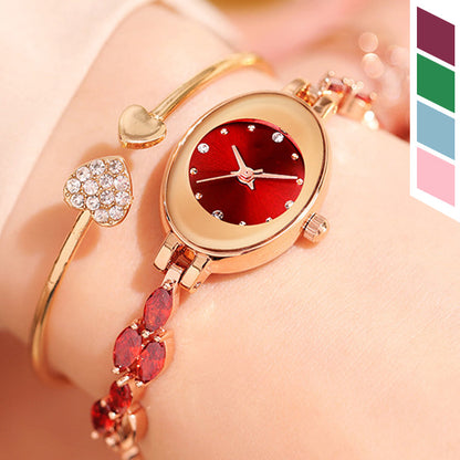 Reloj con pulsera de circonitas de colores para mujer