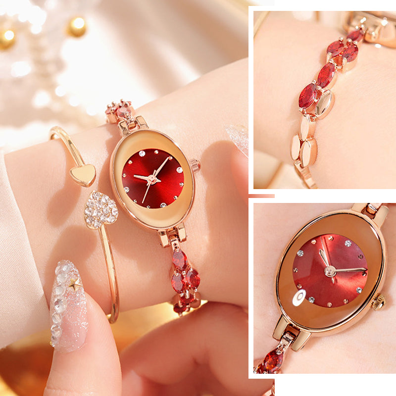 Reloj con pulsera de circonitas de colores para mujer