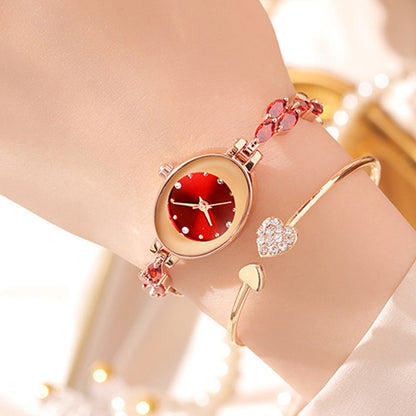Reloj con pulsera de circonitas de colores para mujer