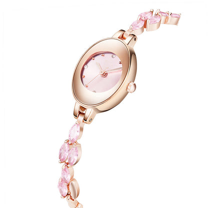 Reloj con pulsera de circonitas de colores para mujer