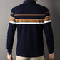 Camisa para Hombre de Vuelta de Cuello Rayada con Botones Frontales a la Cuarta Parte