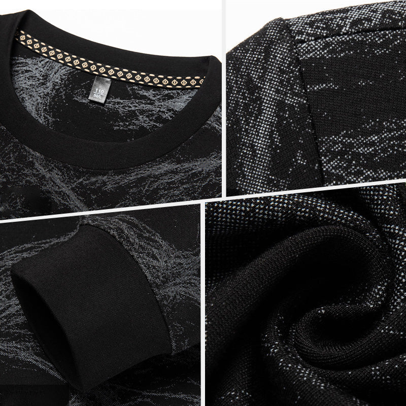 Sudadera de Manga Larga y Cuello Redondo con Estampado Moderno para Hombre
