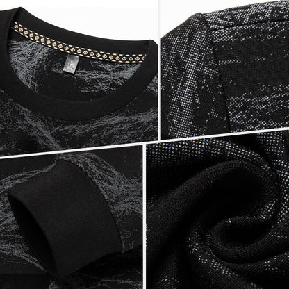 Sudadera de Manga Larga y Cuello Redondo con Estampado Moderno para Hombre