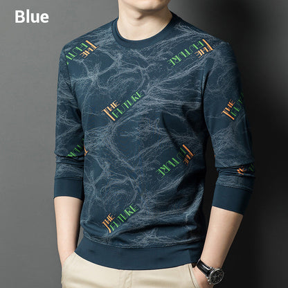 Sudadera de Manga Larga y Cuello Redondo con Estampado Moderno para Hombre