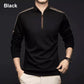 Camiseta de manga larga con cuello alto y media cremallera para hombre