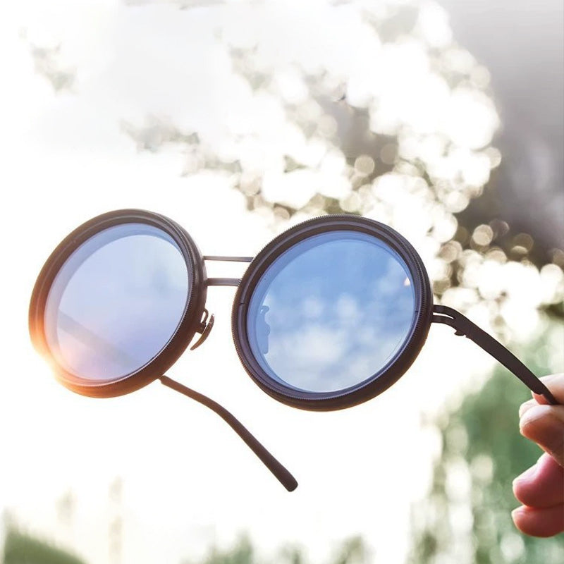 Gafas de sol con montura redonda ajustable 1-9 Gears