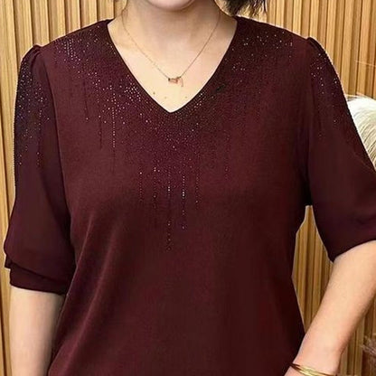 Top Suelto y Versátil con Escote en V para Mujer