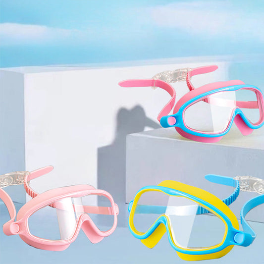 Gafas de natación antivaho para niños con clip para la nariz y tapones para los oídos