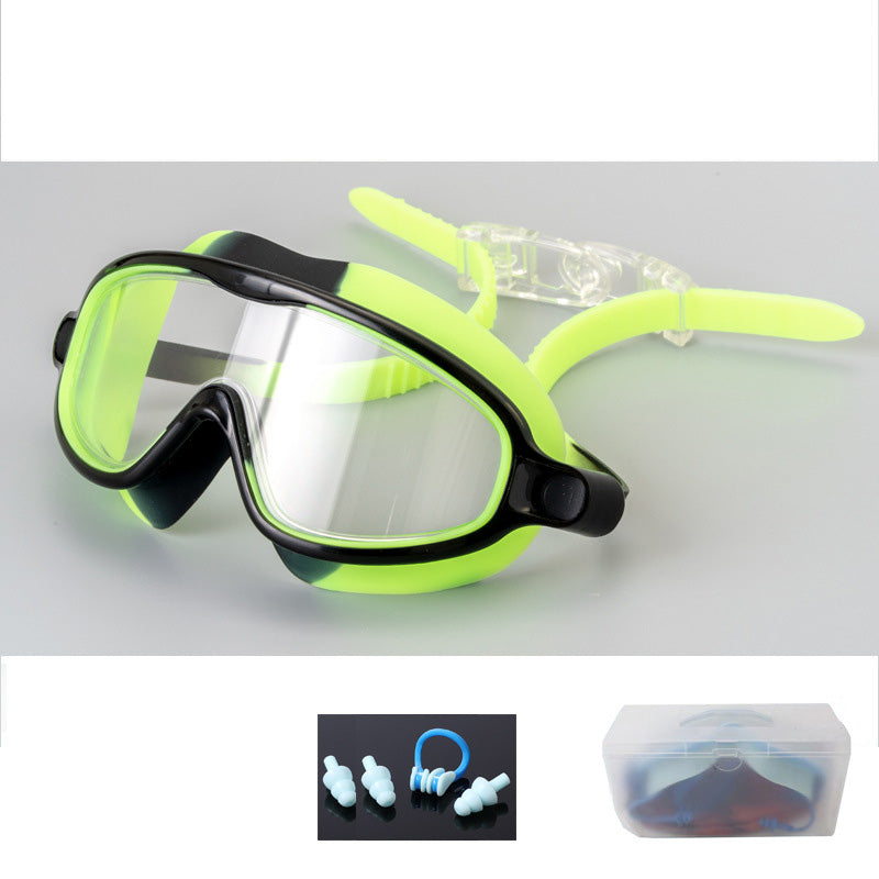 Gafas de natación antivaho para niños con clip para la nariz y tapones para los oídos
