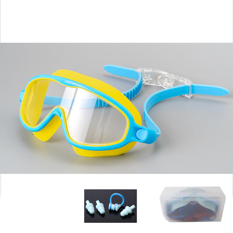 Gafas de natación antivaho para niños con clip para la nariz y tapones para los oídos