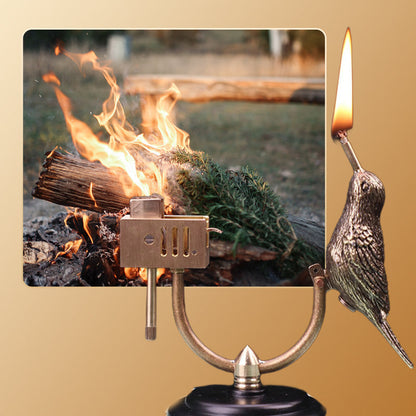 Encendedor de queroseno de sobremesa Creative Bird Retro tallado a mano