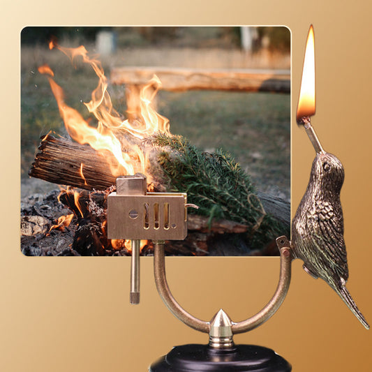 Encendedor de queroseno de sobremesa Creative Bird Retro tallado a mano