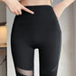 Leggings de malla de cintura alta para mujer con bolsillos
