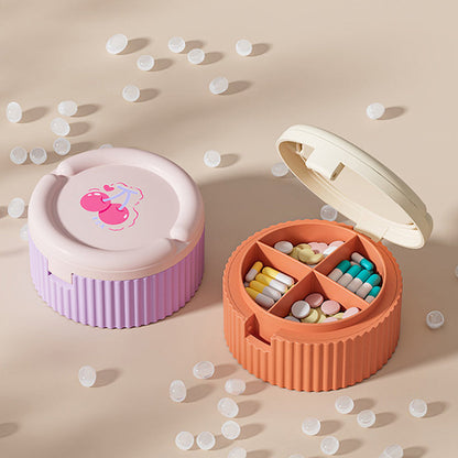 Organizador de pastillas con vaso de silicona plegable