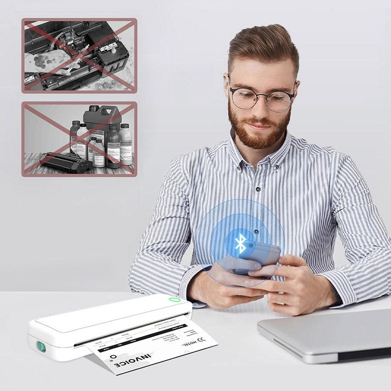 Mini impresora térmica inalámbrica A4 con papel