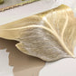 Mantel Individual de Comedor Hoja de Oro 3D Resistente al Calor
