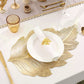 Mantel Individual de Comedor Hoja de Oro 3D Resistente al Calor