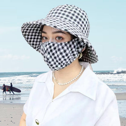 Mother's Day limited time 50% discount! 💥 Floral Large Brimmed Sun Hat with Mouthpiece