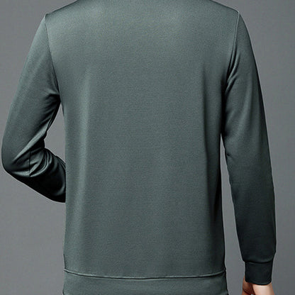 Sudadera casual de manga larga y cuello redondo para hombre