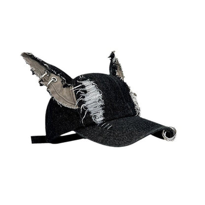 Gorra de béisbol Creative Cat Ear Distressed
