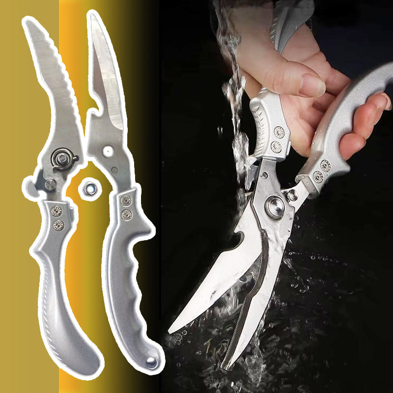 Tijeras de cocina de acero inoxidable multifuncionales y seguras