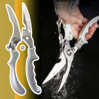 Tijeras de cocina de acero inoxidable multifuncionales y seguras