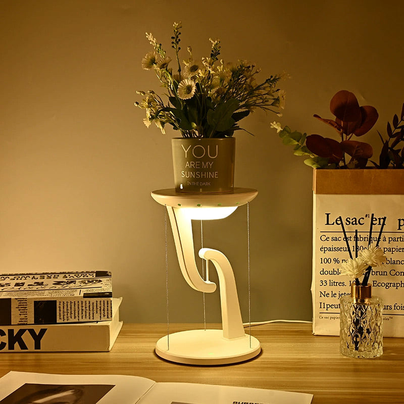 Luz de ambiente creativa para dormitorio con carga inalámbrica rápida flotante