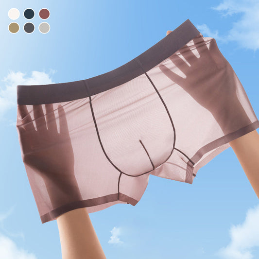 ⏳ ¡50% de descuento por tiempo limitado! 💥Boxers transparentes de seda de hielo para hombre（Cuanto más compres, mayor será el descuento）