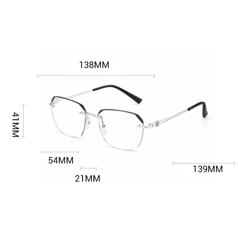 🔥¡50% DE DESCUENTO! 🔍 Gafas sin montura con filtro de luz azul | Tecnología avanzada de filtrado de luz azul · 👓 Elegante diseño sin montura · Perfectas tanto para ocasiones informales como profesionales
