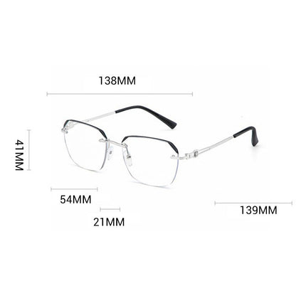 🔥¡50% DE DESCUENTO! 🔍 Gafas sin montura con filtro de luz azul | Tecnología avanzada de filtrado de luz azul · 👓 Elegante diseño sin montura · Perfectas tanto para ocasiones informales como profesionales